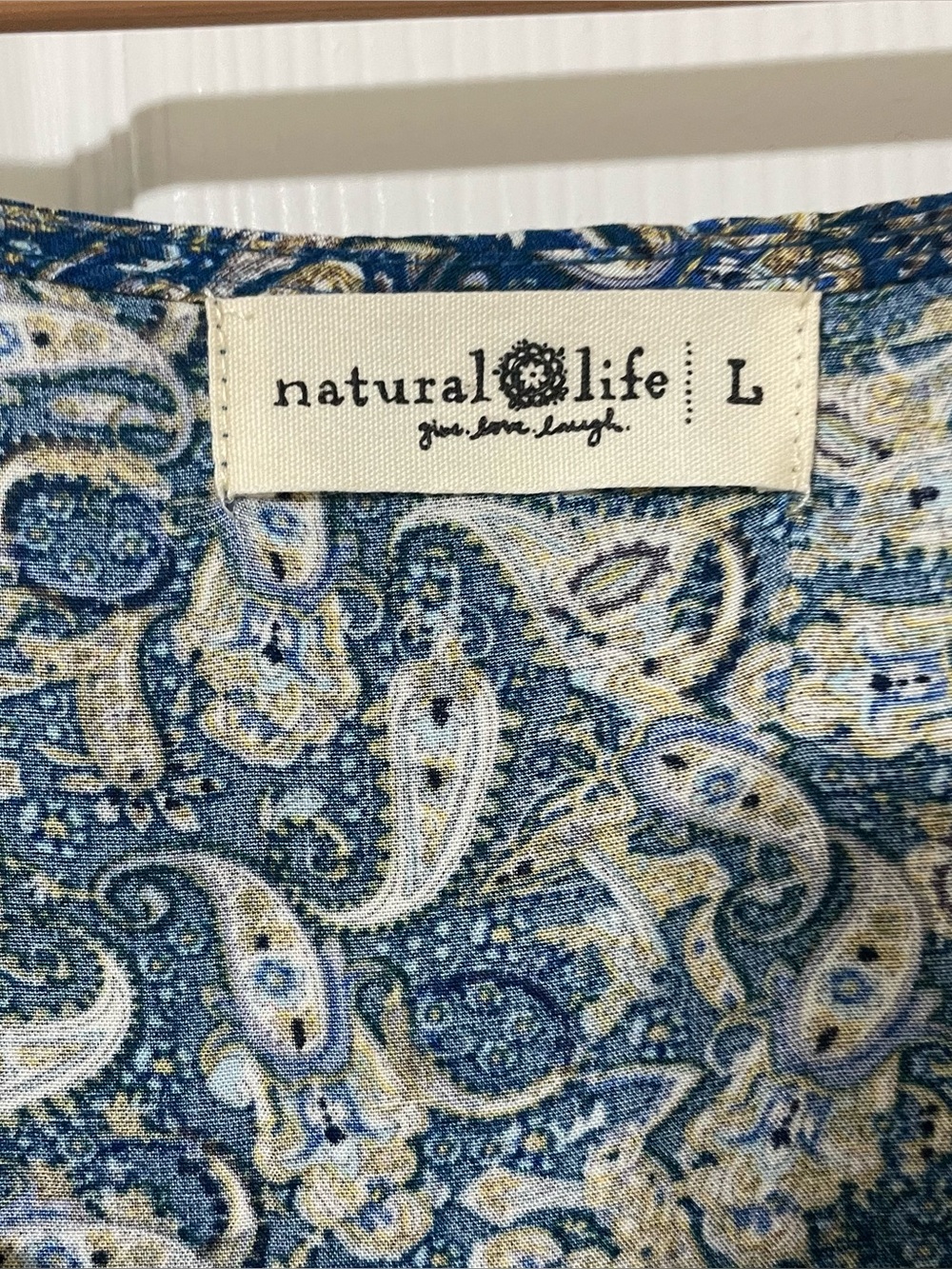 Natural Life Flowy Boho Mixed Print Floral Paisley Tiered Maxi Dress Size Large - Picture 8 of 9